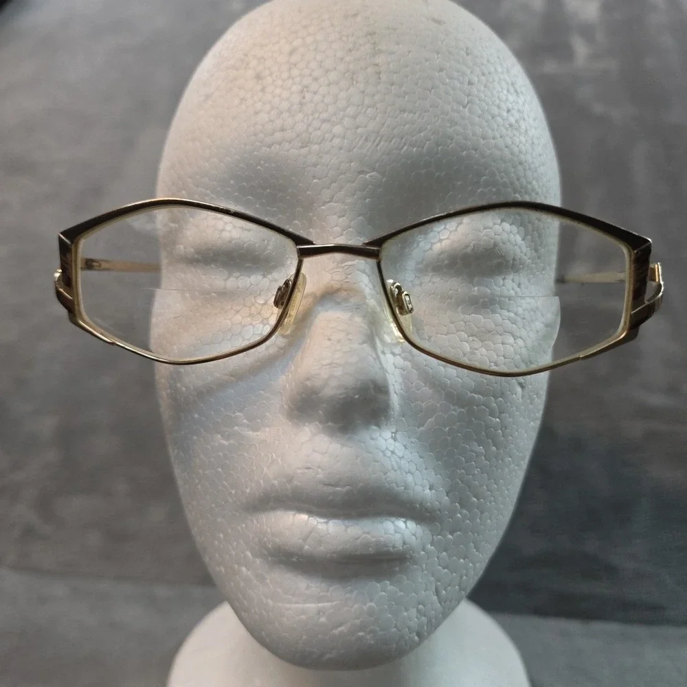 Cazal Mod.456 Col.341 Eyeglasses Gold Black Full Rim Frames 53-15-135‎ Women's